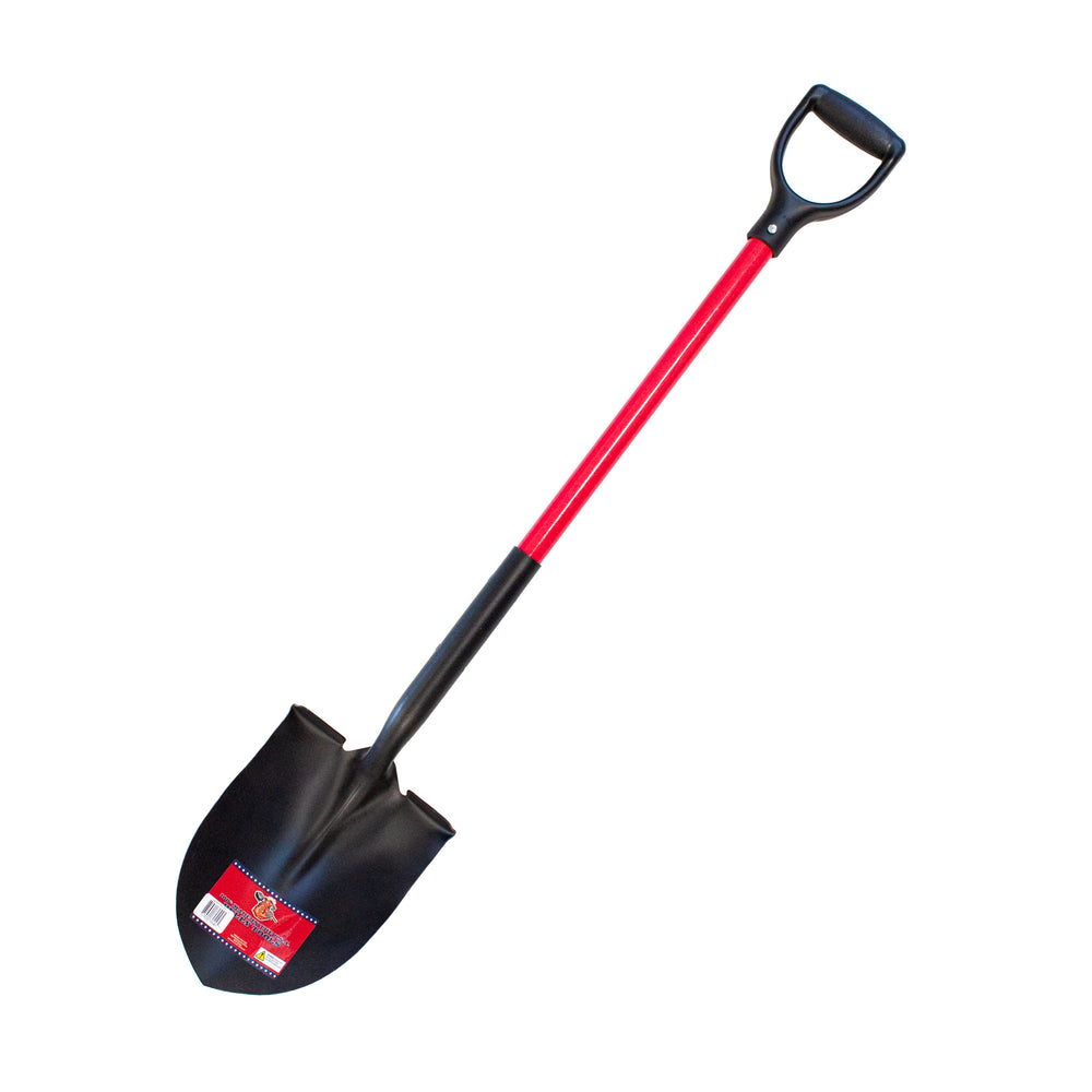 BULLY TOOLS 14-Gauge Round Point Fiberglass Shovel D Grip