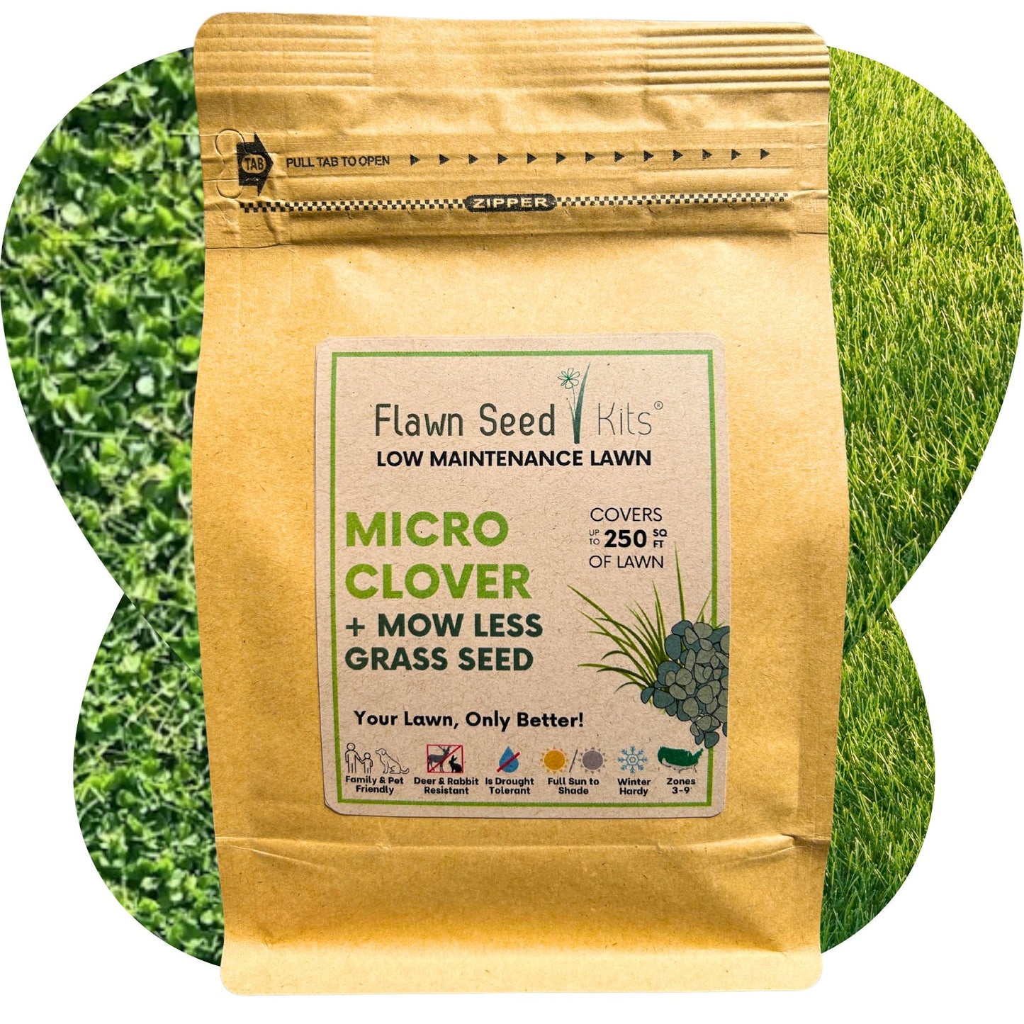 
                  
                    Micro Clover + Mow Less Grass Seed
                  
                