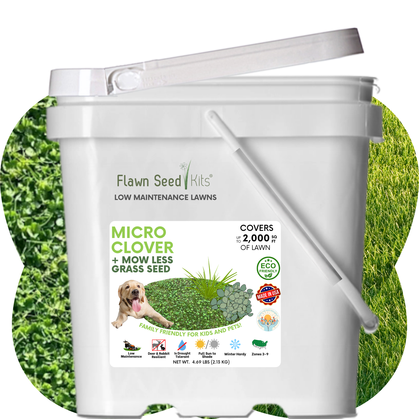
                  
                    Micro Clover + Mow Less Grass Seed
                  
                