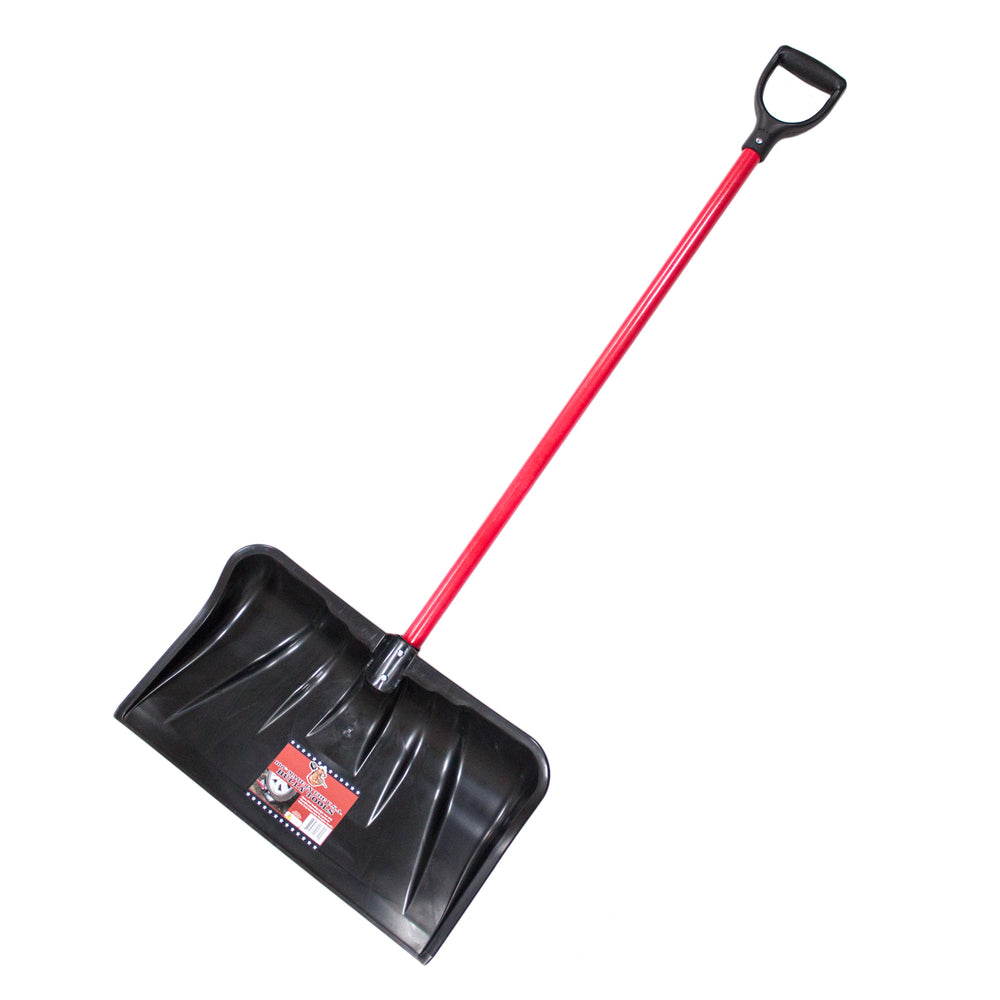 BULLY TOOLS 22 inch Combination Snow Shovel - Pusher with Fiberglass Handle and Poly D-Grip