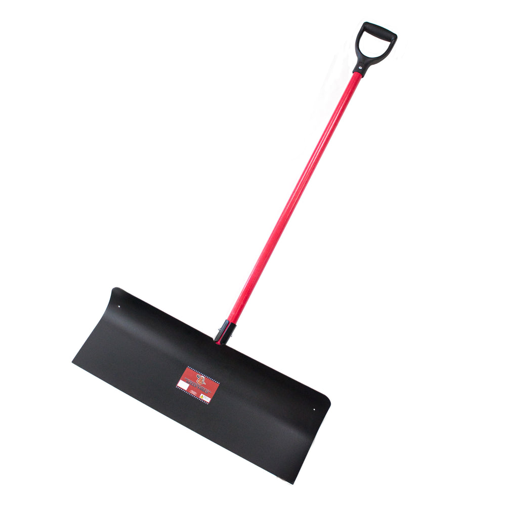 BULLY TOOLS 24 inch Steel Snow Pusher with Fiberglass Handle with D Grip